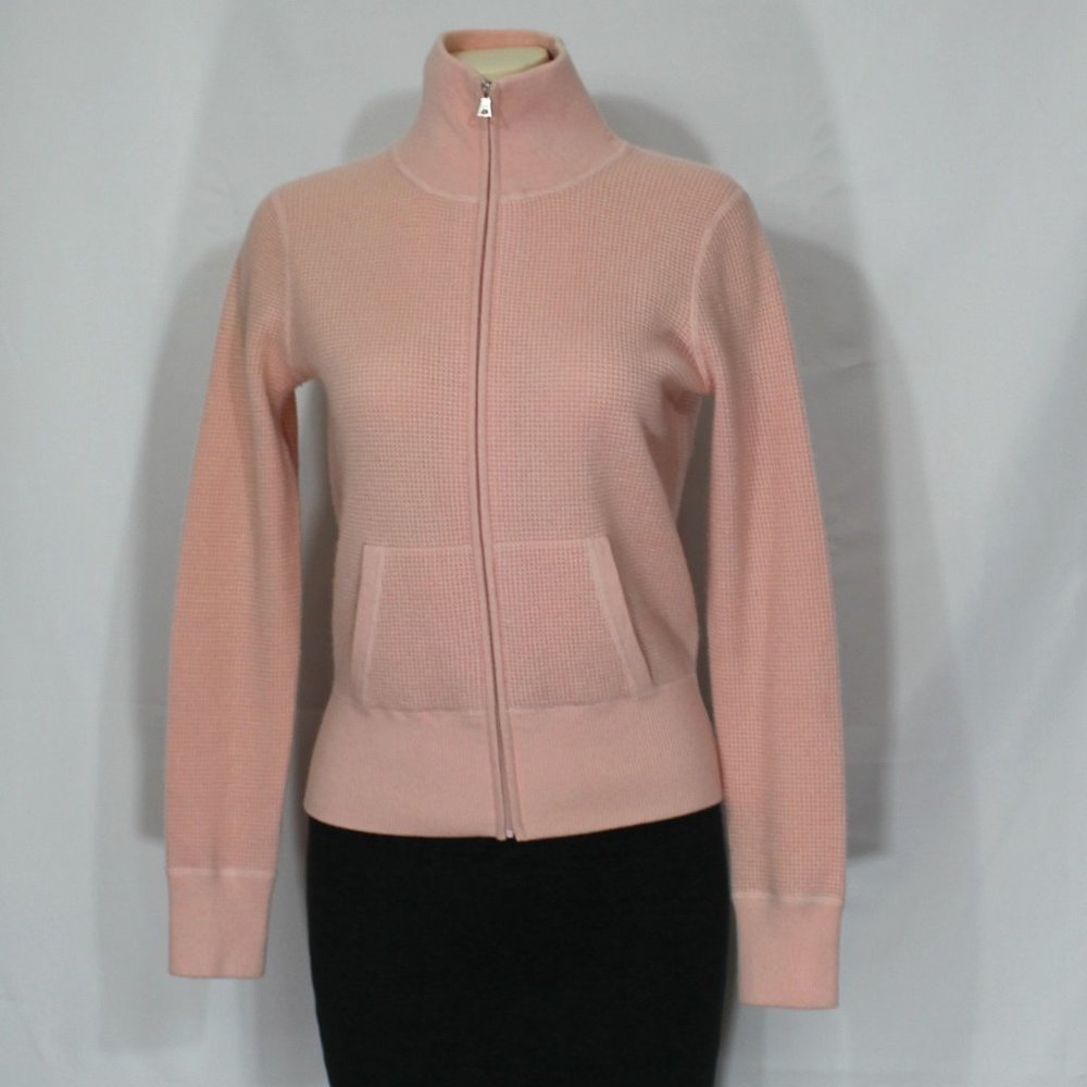 banana republic cashmere cardigan sweater full zipper blush 2 pockets Medium - Picture 1 of 8